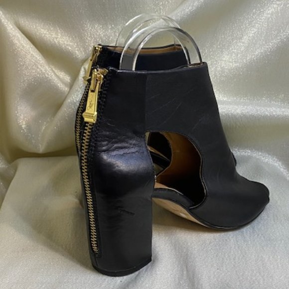 💖Report Signature Bryanna Black Leather Open Toe Ankle Boots, Size 6 / S21 - Picture 5 of 6